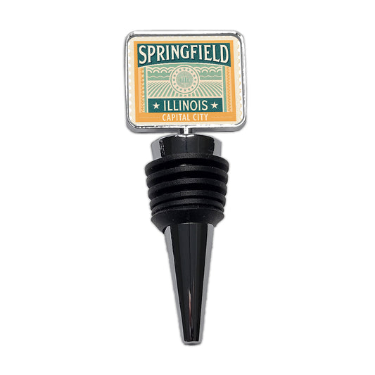 Springfield IL Illinois Travel Vacation Stamp Wine Bottle Stopper