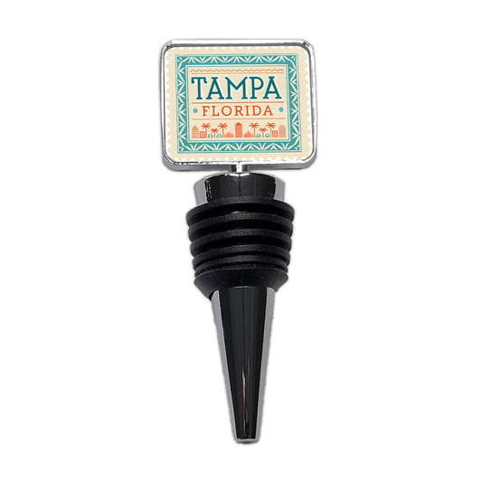 Tampa FL Florida Travel Vacation Stamp Wine Bottle Stopper
