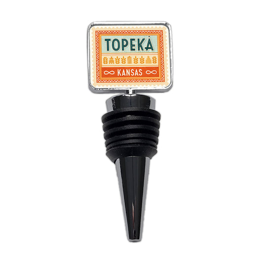Topeka KS Kansas Travel Vacation Stamp Wine Bottle Stopper