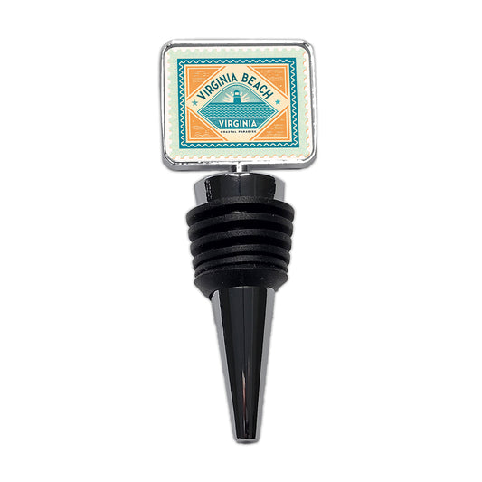 Virginia Beach VA Travel Vacation Stamp Wine Bottle Stopper