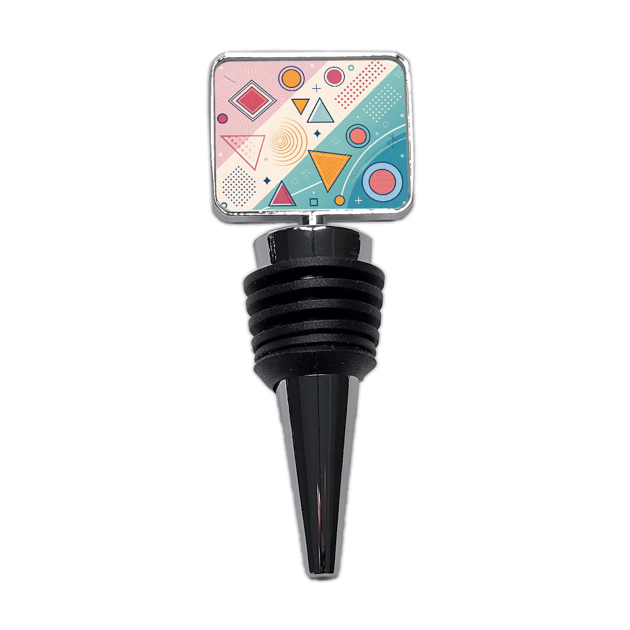 Abstract Geometric Shapes Colorful Wine Bottle Stopper