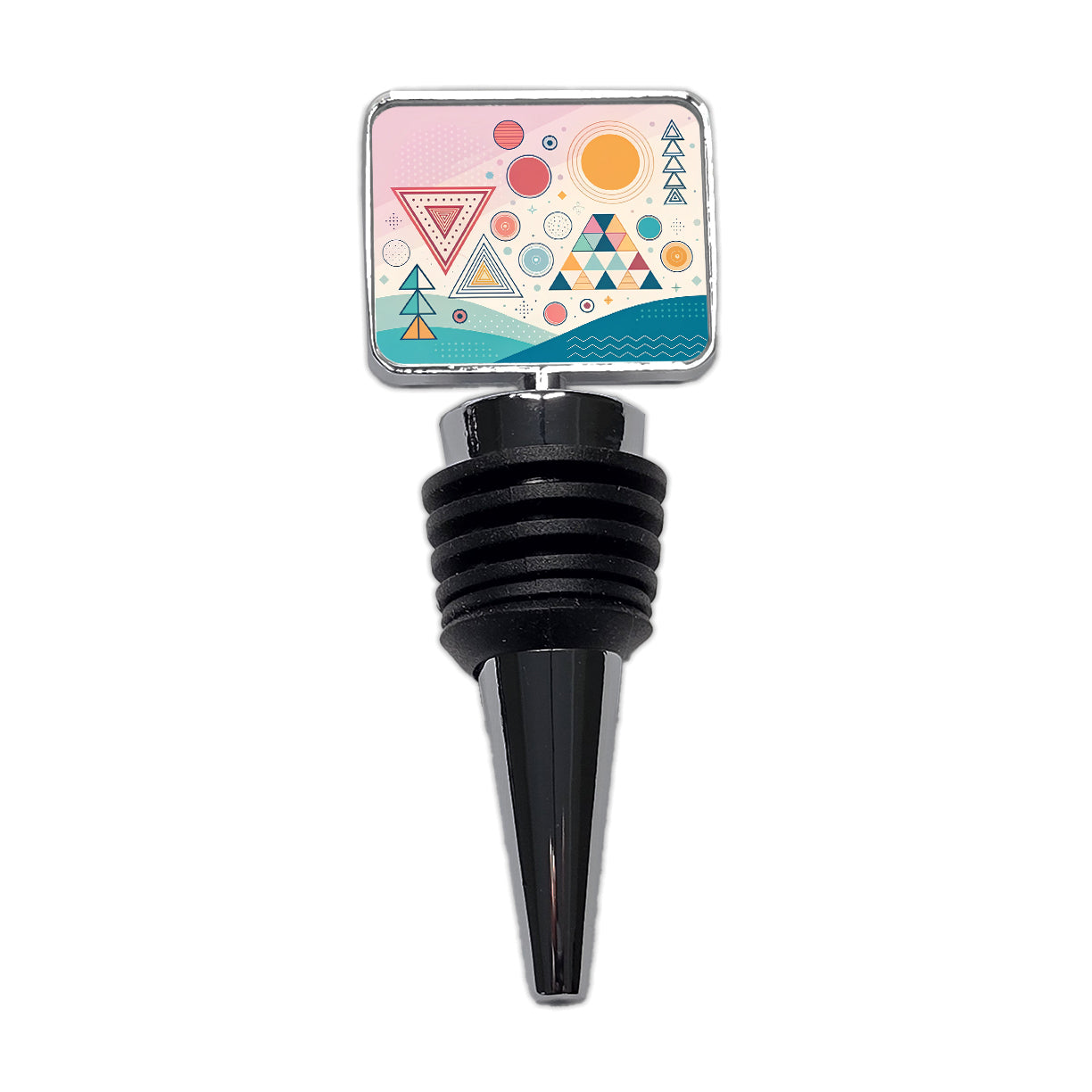 Abstract Geometric Shapes Retro Wine Bottle Stopper