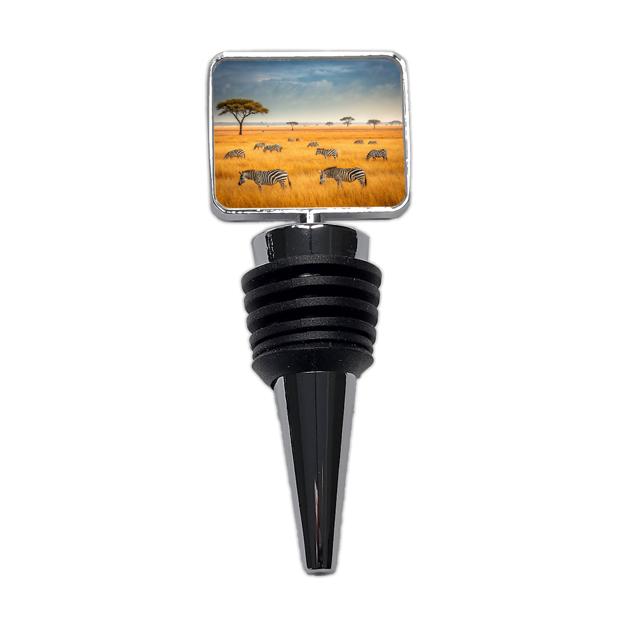 African Safari Zebras Wine Bottle Stopper