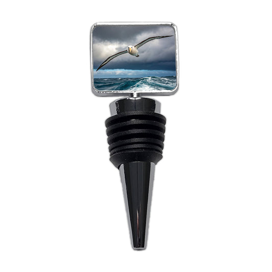 Albatross Bird Flying Over Ocean Photo Wine Bottle Stopper
