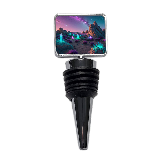 Alien Planet Surface Colorful Wine Bottle Stopper