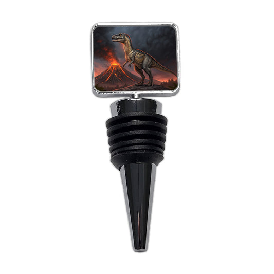 Allosaurus Volcano Dinosaur Wine Bottle Stopper