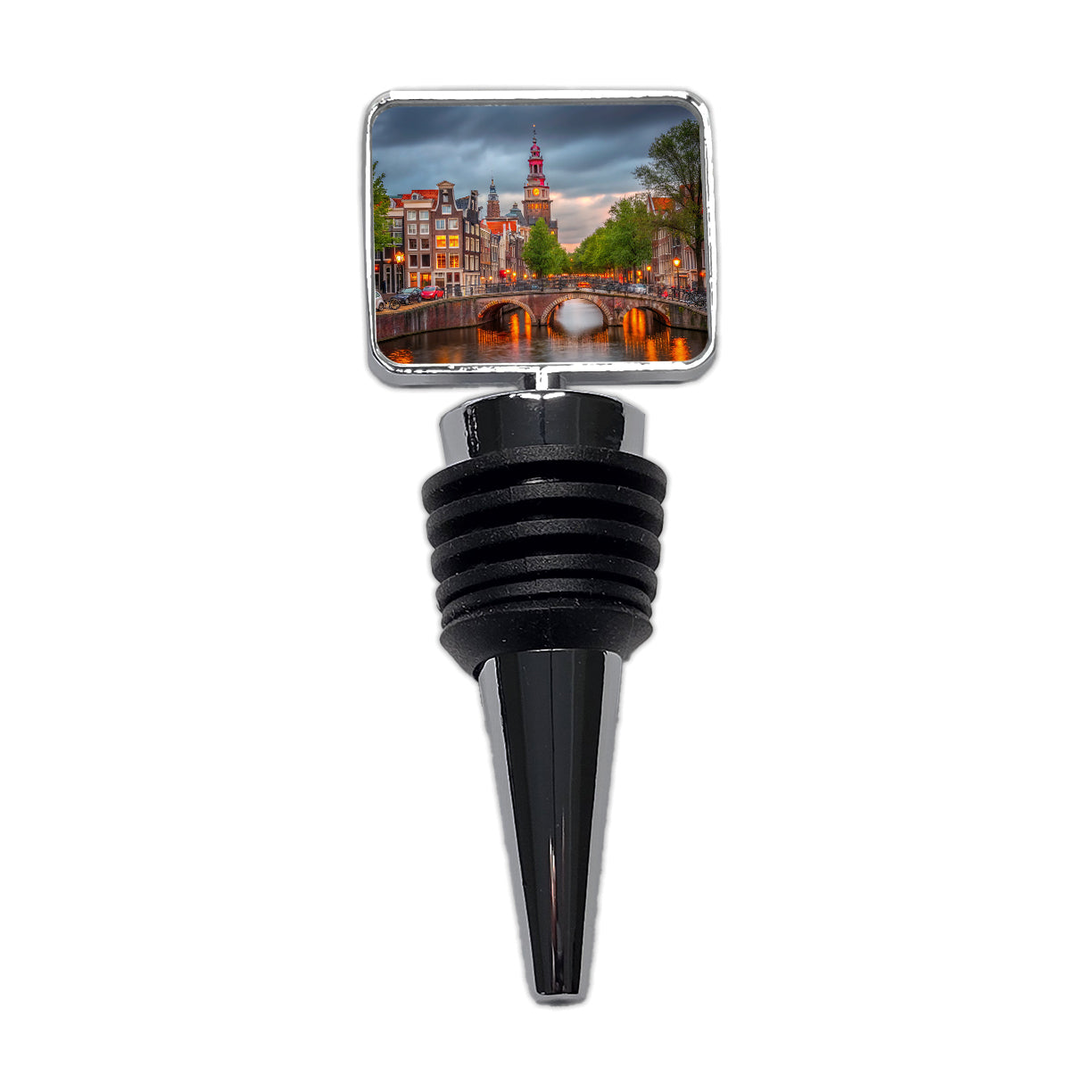 Amsterdam Netherlands At Sunset Wine Bottle Stopper
