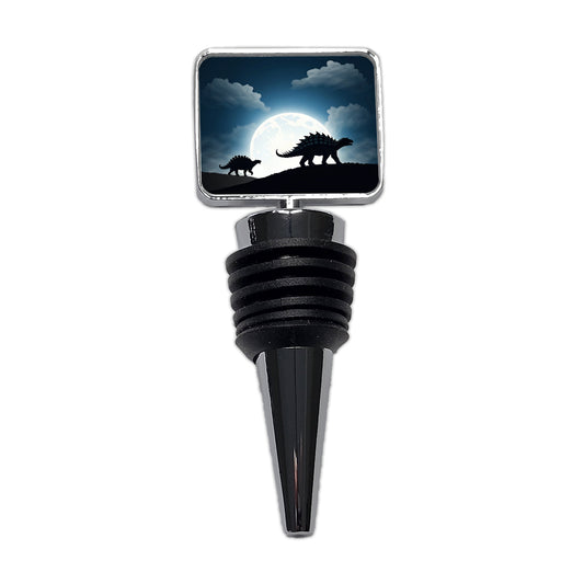 Ankylosaurus Silhouettes Dinosaurs Wine Bottle Stopper