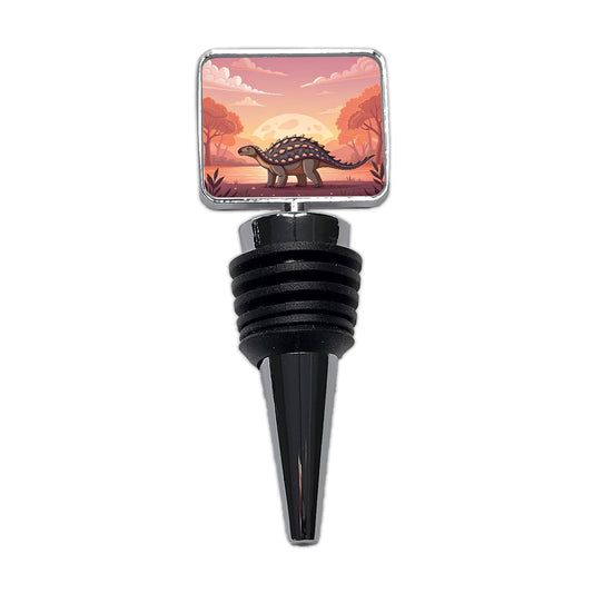 Ankylosaurus Sunset Dinosaur Wine Bottle Stopper
