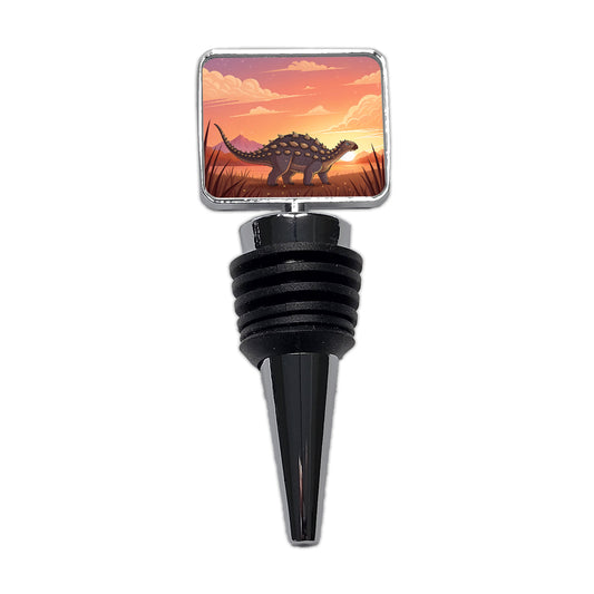 Ankylosaurus Sunset Sunrise Dinosaur Wine Bottle Stopper