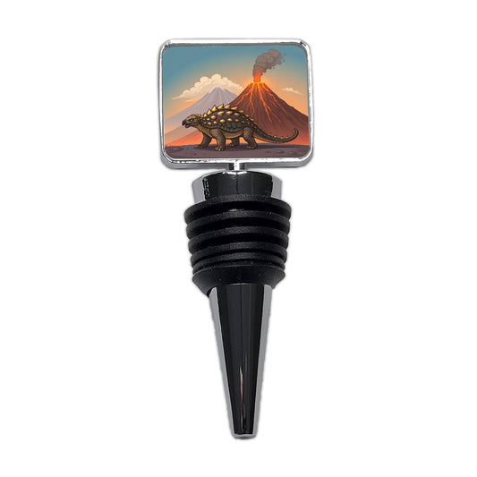 Ankylosaurus Volcanos Dinosaur Wine Bottle Stopper