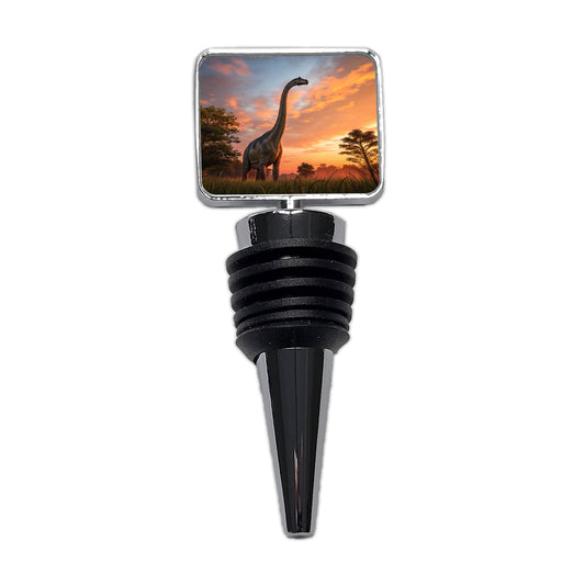 Apatosaurus Sunset Sunrise Dinosaur Wine Bottle Stopper