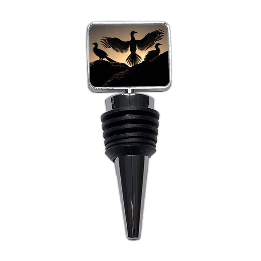 Archaeopteryx Silhouettes Dinosaurs Wine Bottle Stopper