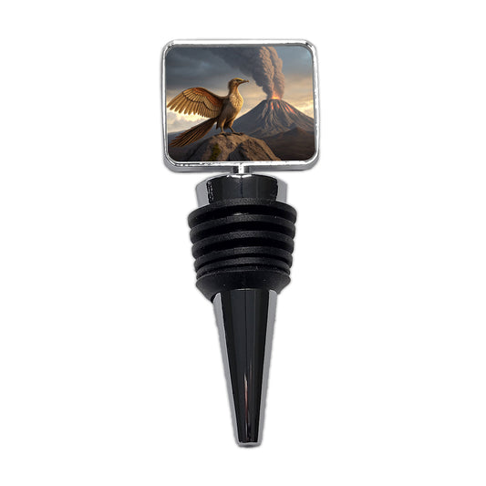 Archaeopteryx Volcano Erupting Dinosaur Wine Bottle Stopper