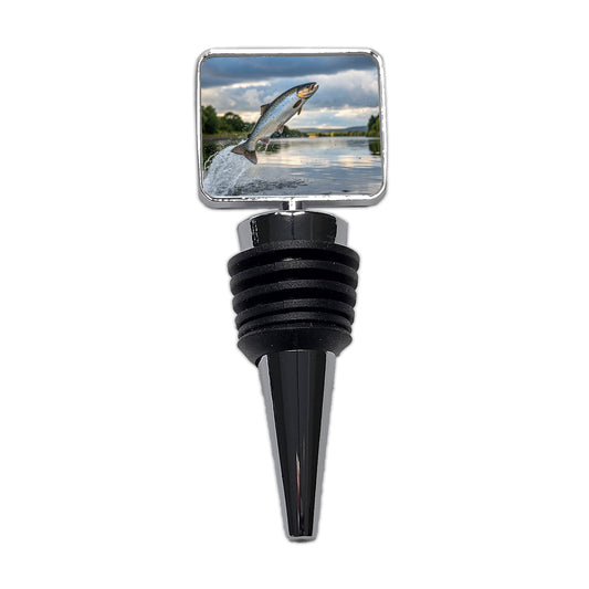 Atlantic Salmon Fish Jumping Fishing Wine Bottle Stopper