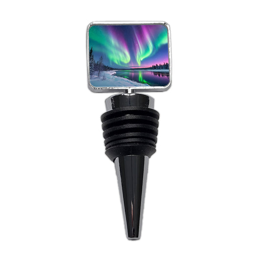 Aurora Borealis Northern Southern Lights Colorful Beautiful Wine Bottle Stopper