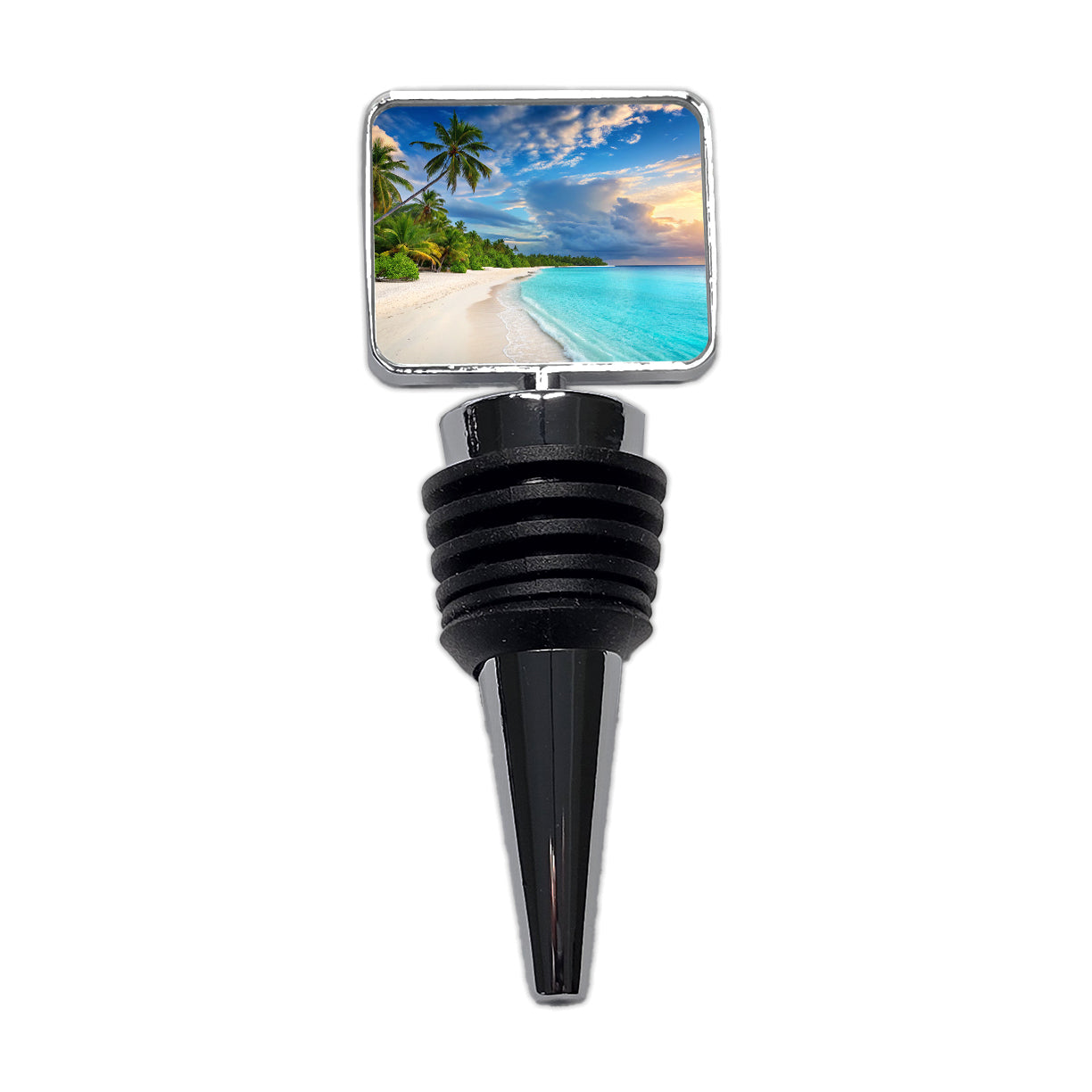 Bali Indonesia Beach Ocean Palm Trees Wine Bottle Stopper