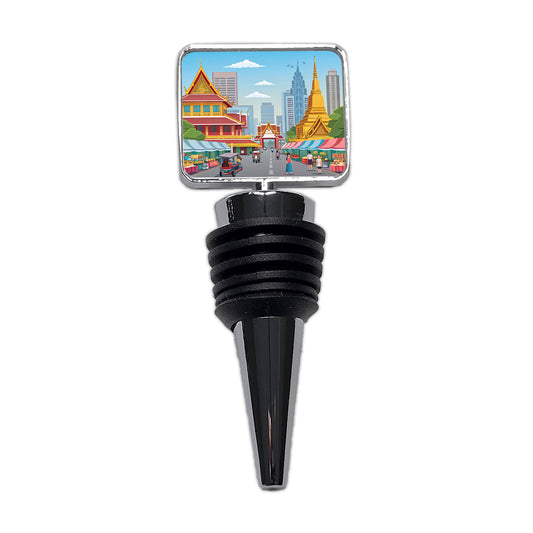 Bangkok Thailand Drawing Wine Bottle Stopper
