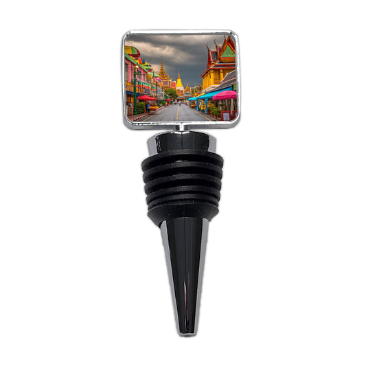 Bangkok Thailand Street Wine Bottle Stopper