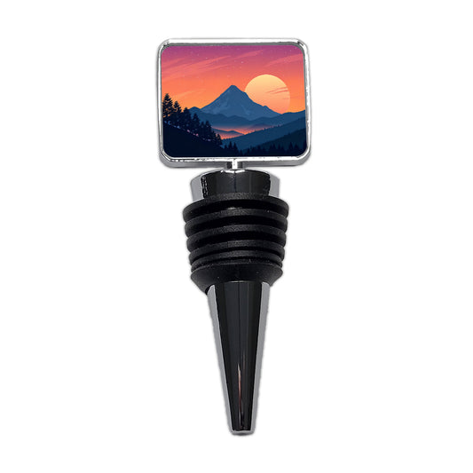 Beautiful Mountain Sunset Wine Bottle Stopper