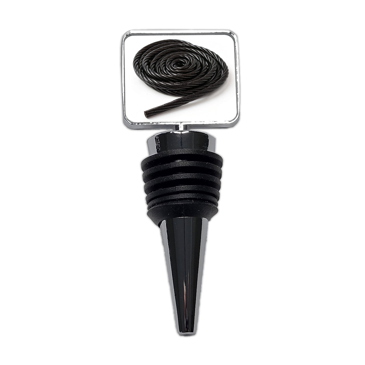 Black Licorice Rope Wine Bottle Stopper