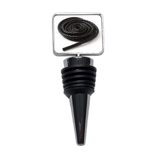 Black Licorice Rope Wine Bottle Stopper