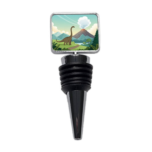 Brachiosaurus Volcano Erupting Dinosaur Wine Bottle Stopper