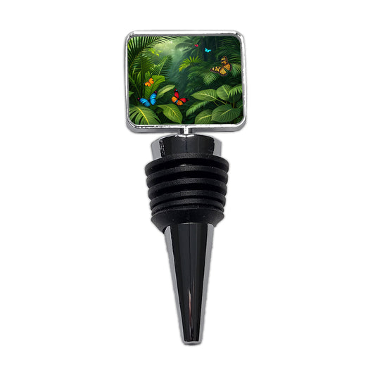 Butterflies In Jungle Colorful Wine Bottle Stopper