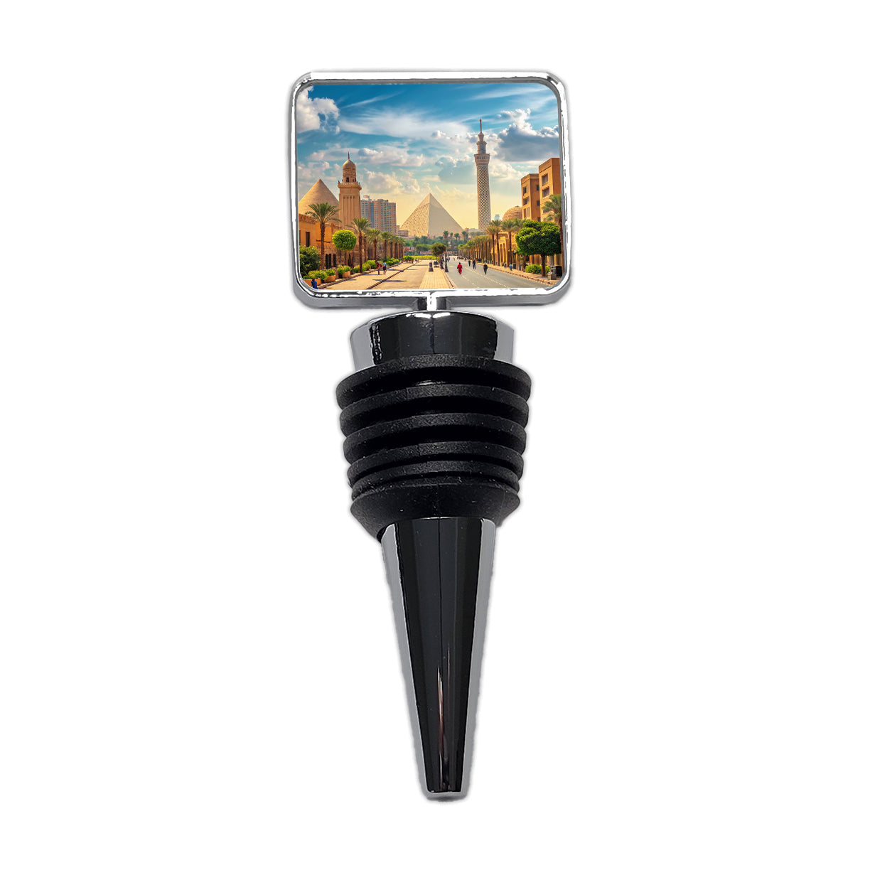 Cairo Egypt Pyramid Street Wine Bottle Stopper