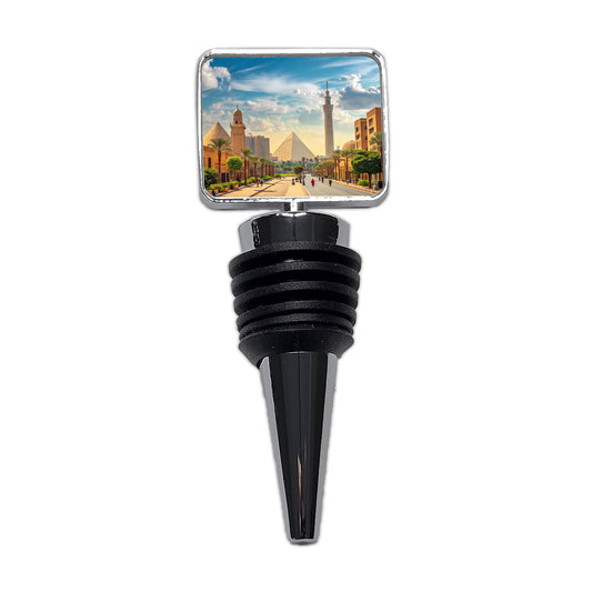 Cairo Egypt Pyramid Street Wine Bottle Stopper