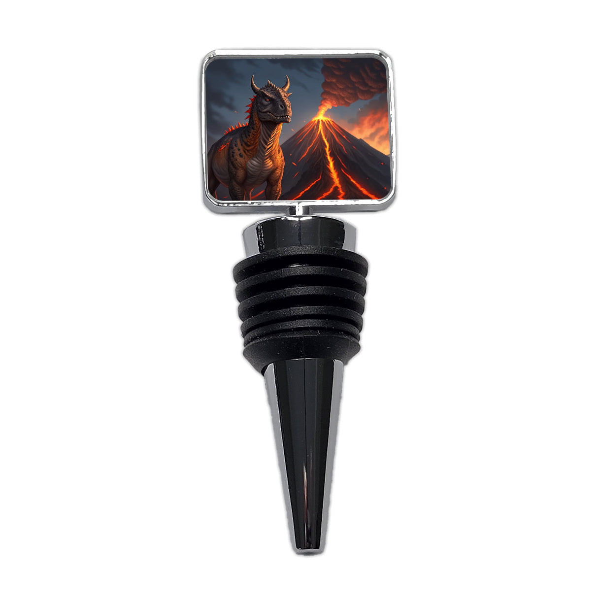 Carnotaurus Volcano Dinosaur Wine Bottle Stopper