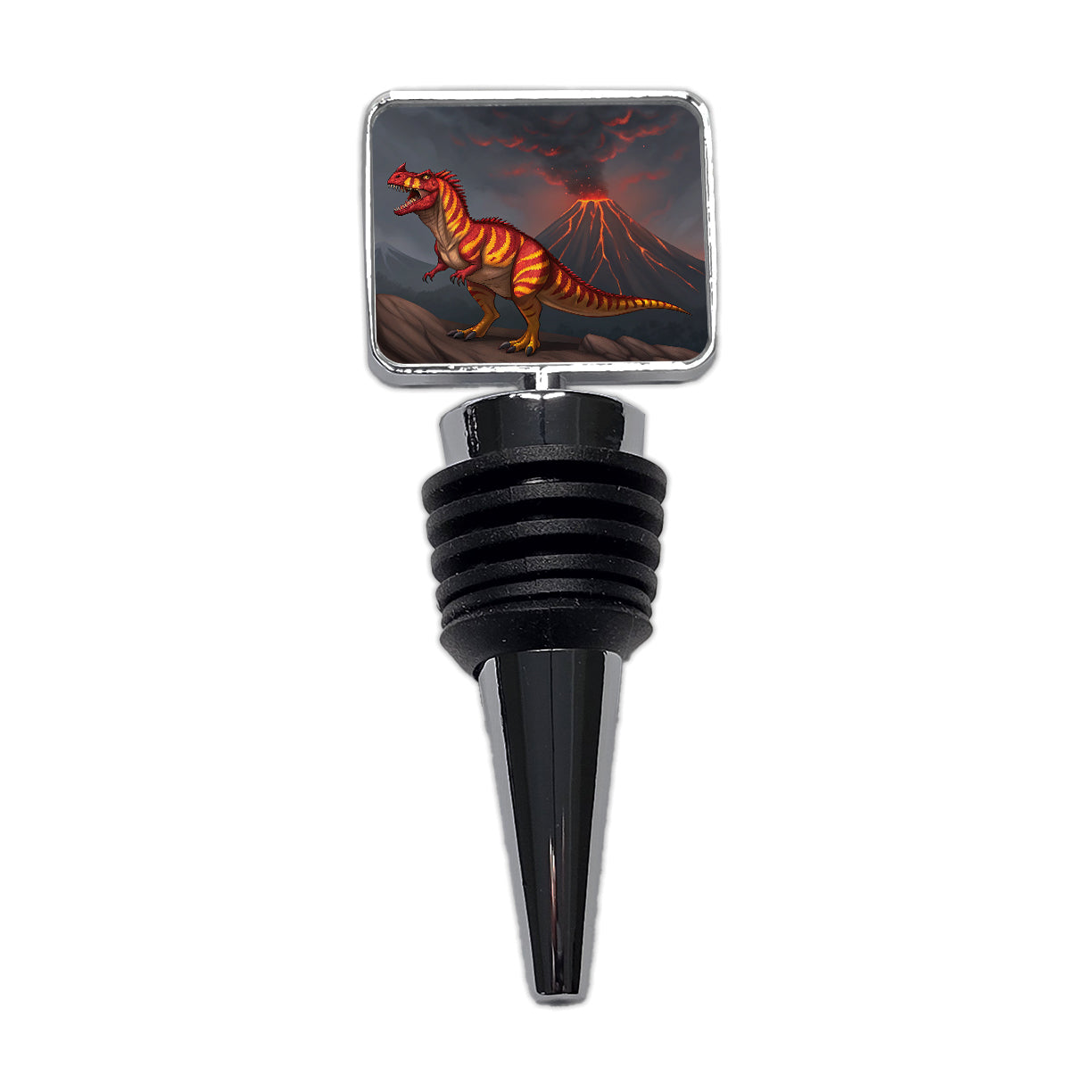Carnotaurus Volcano Erupting Dinosaur Wine Bottle Stopper