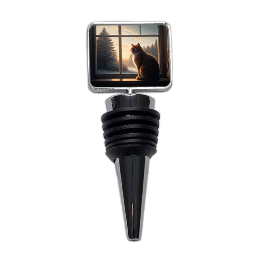Cat In Window Pretty Wine Bottle Stopper