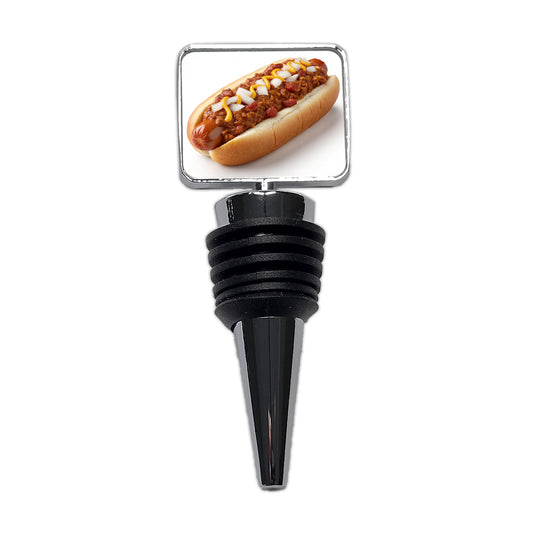 Chili Hot Dog Bun Wine Bottle Stopper