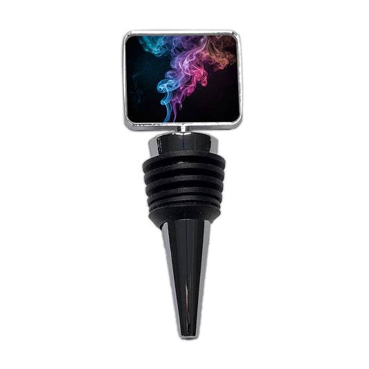 Colorful Plumes Of Smoke Curling Wine Bottle Stopper