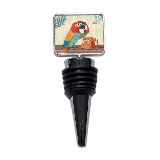 Cool Parrot Wearing Glasses Wine Bottle Stopper