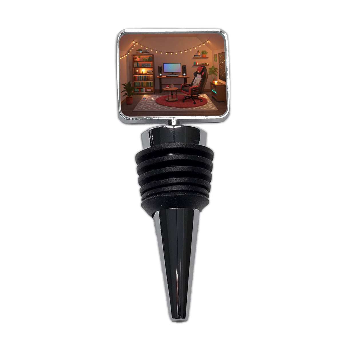 Cozy Gaming Setup Wine Bottle Stopper