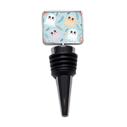 Cute Ghosts Illustration Wine Bottle Stopper