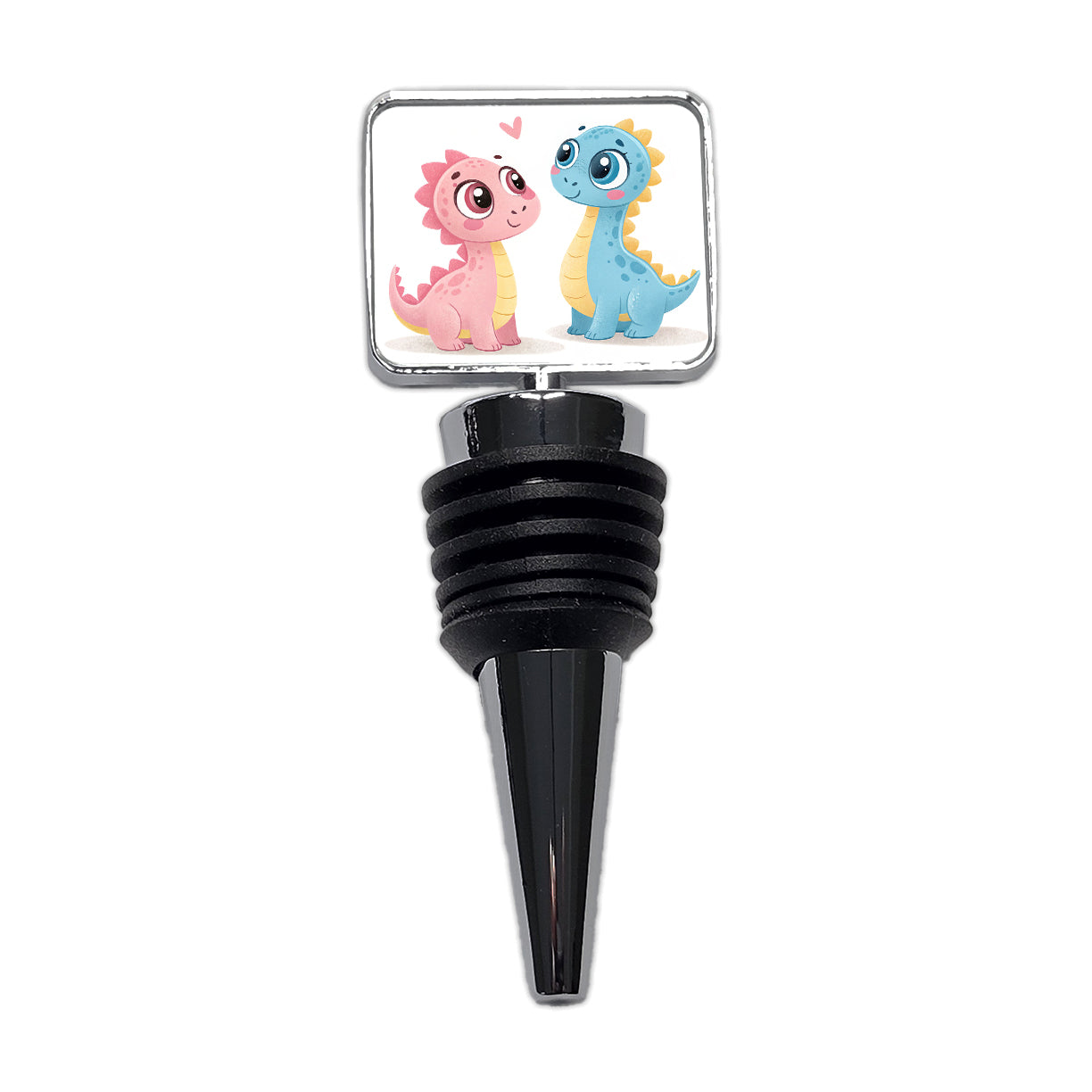 Cute Pastel Colored Cartoon Dinosaurs Wine Bottle Stopper