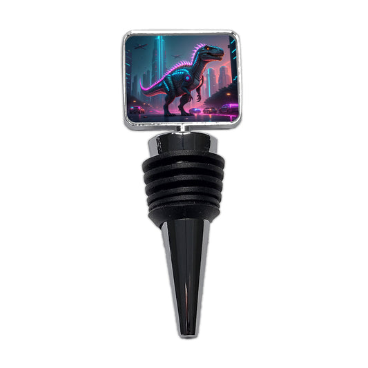 Cyberpunk Dinosaur Wine Bottle Stopper