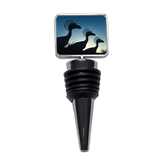 Dilophosaurus Silhouettes Night Dinosaurs Wine Bottle Stopper