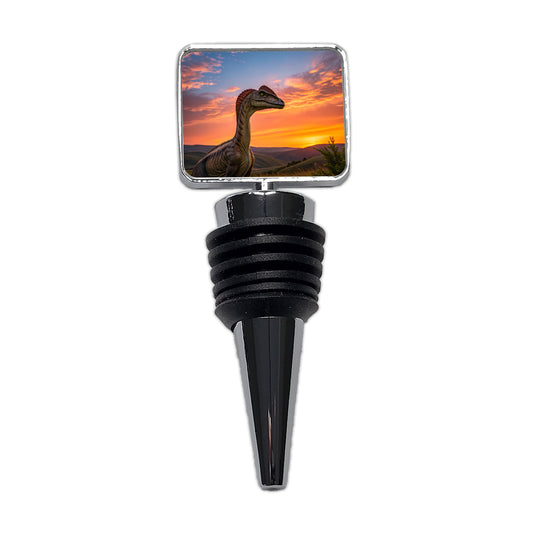 Dilophosaurus Sunset Sunrise Dinosaur Wine Bottle Stopper