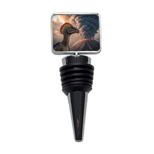 Dilophosaurus Volcano Dinosaur Wine Bottle Stopper