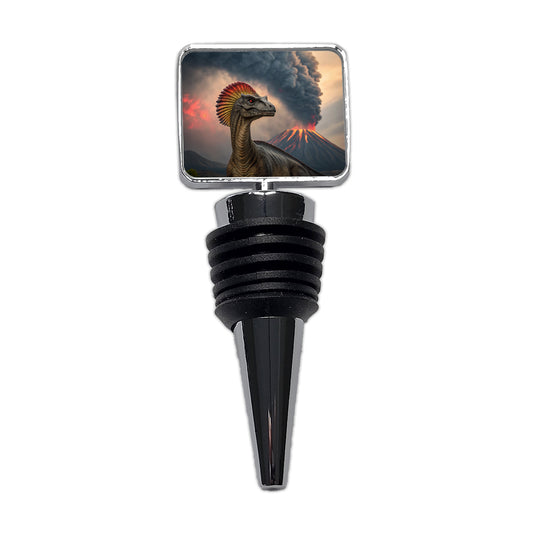 Dilophosaurus Volcano Erupting Dinosaur Wine Bottle Stopper