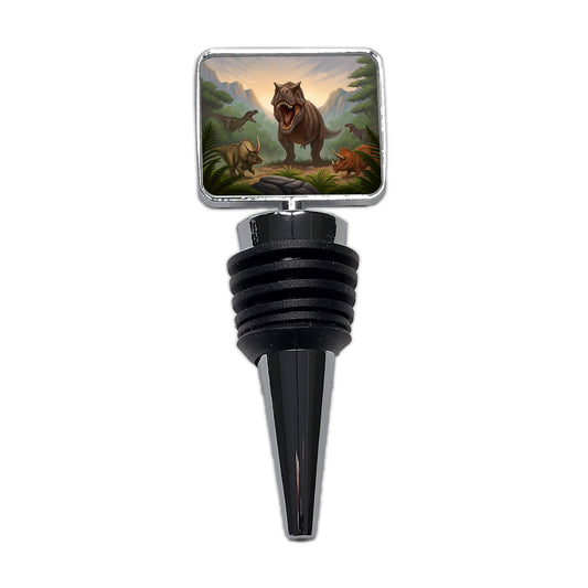 Dinosaurs Battle Wine Bottle Stopper