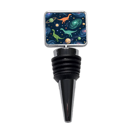 Dinosaurs Floating In Space Galaxy Wine Bottle Stopper