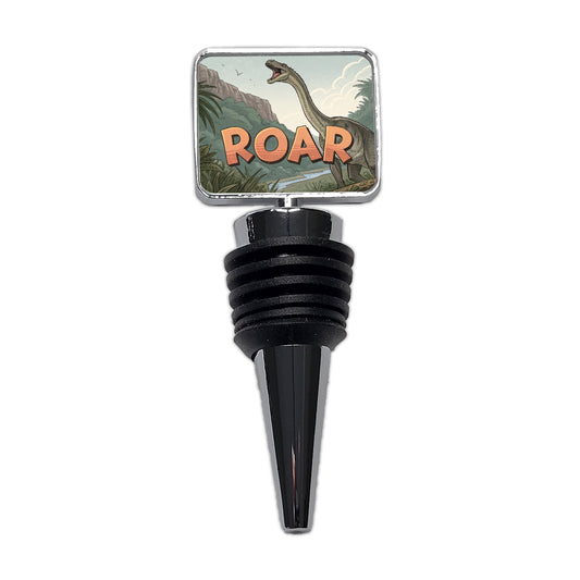 Diplodocus Roar Bold Text Dinosaur Wine Bottle Stopper