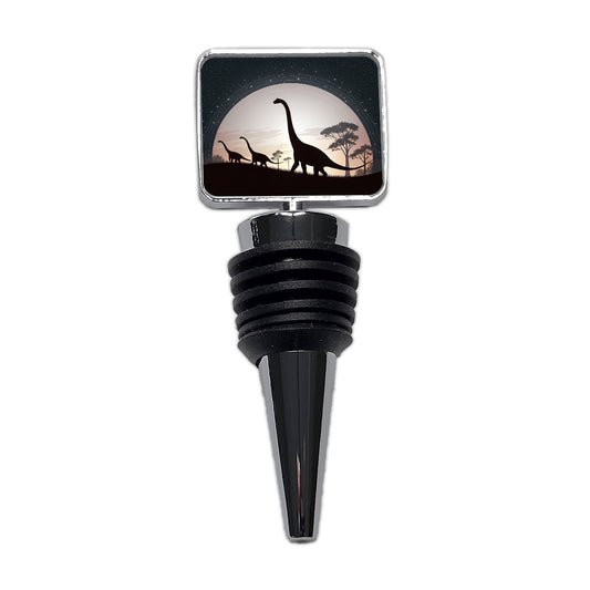 Diplodocus Silhouettes Dinosaurs Wine Bottle Stopper