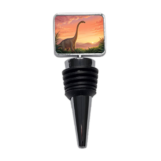 Diplodocus Sunset Sunrise Dinosaur Wine Bottle Stopper