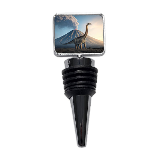 Diplodocus Volcano Dinosaur Wine Bottle Stopper